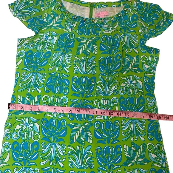 Lilly Pulitzer Joanna Limeade Silk Dress Size 4 - Picture 10 of 13
